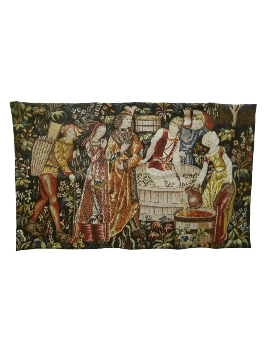 Point de L'Halluin French Tapestry 3876 Le Pressage Pressing Wine 61.5 In France